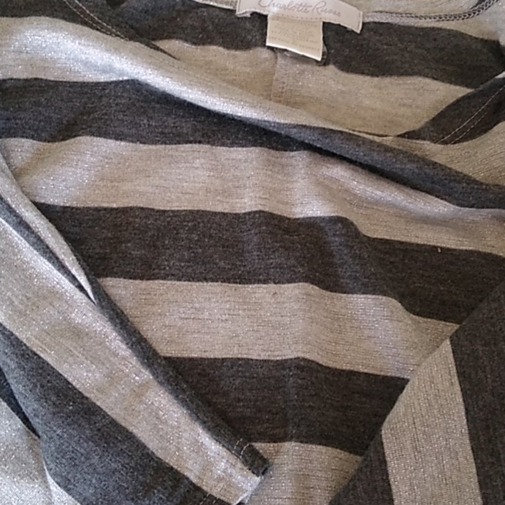 Charlotte Russe Metallic Silver/Gray Blouse Size S